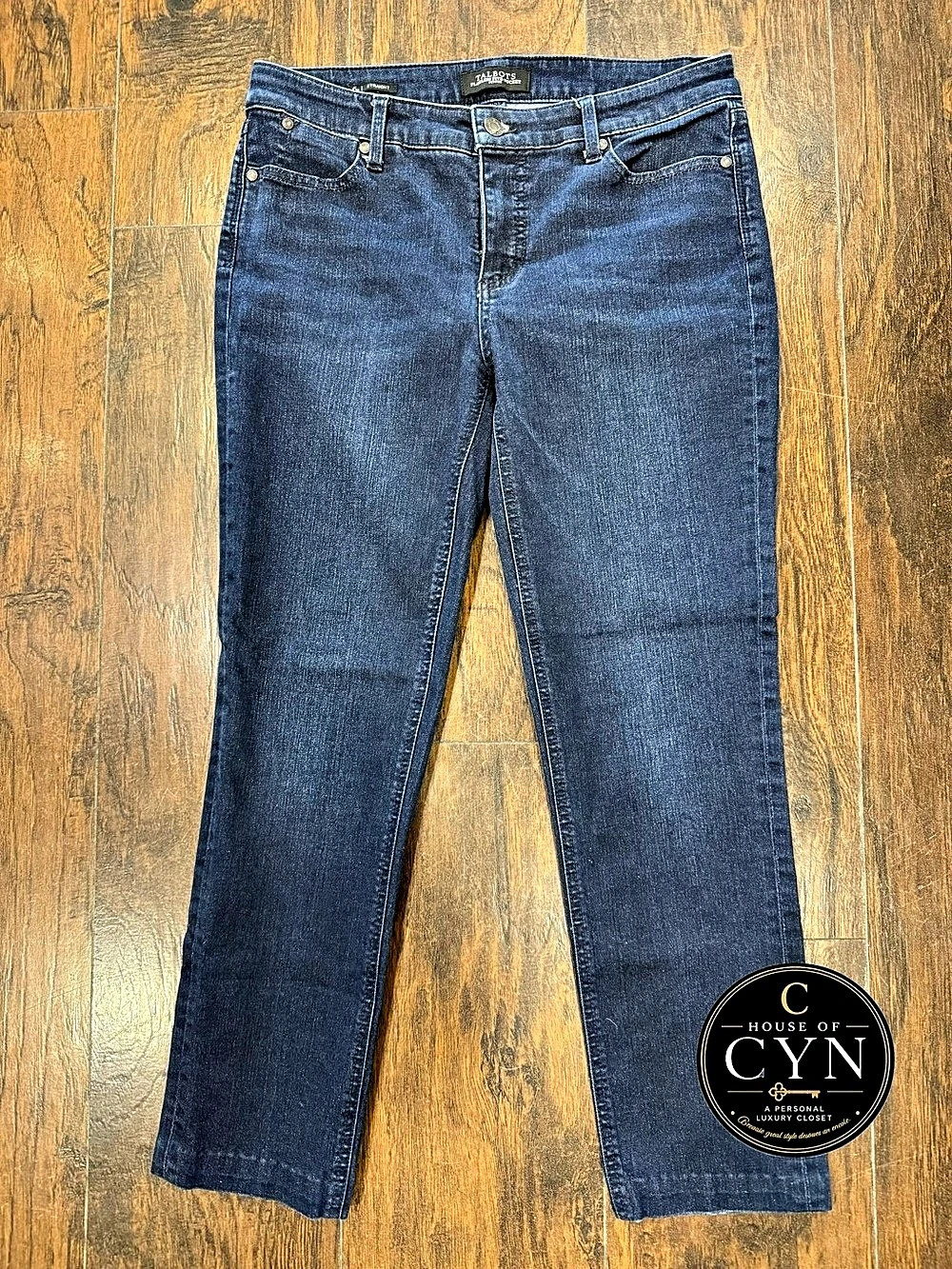 Talbots Flawless Five-Pocket Straight Jeans, 6P Petite, Dark Wash